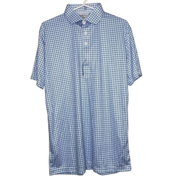 Collars & Co Polo Shirt Mens S Blue White Plaid Preppy Dress Collar Classic NEW - Picture 2 of 7